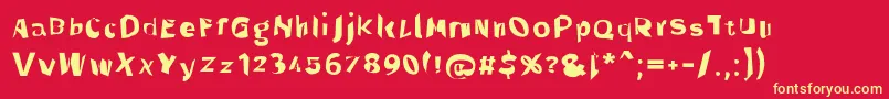 Throughtheblackwide Font – Yellow Fonts on Red Background
