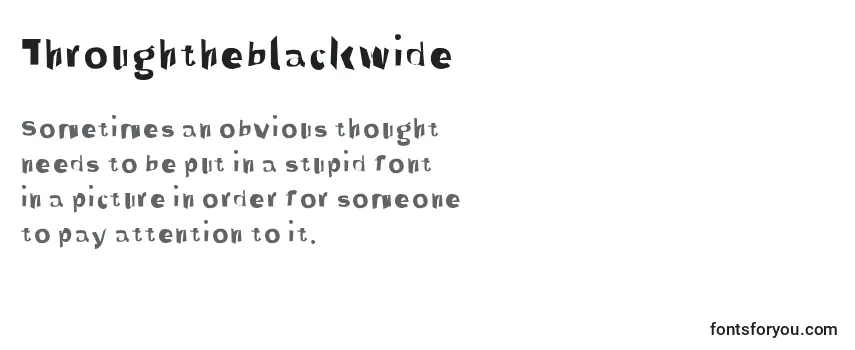 Review of the Throughtheblackwide Font