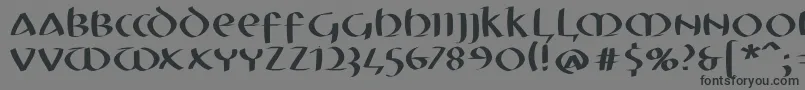 Шрифт Mkuncialefs – чёрные шрифты на сером фоне