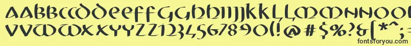 Mkuncialefs Font – Black Fonts on Yellow Background