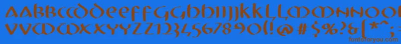 Mkuncialefs Font – Brown Fonts on Blue Background