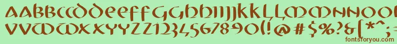 Mkuncialefs Font – Brown Fonts on Green Background