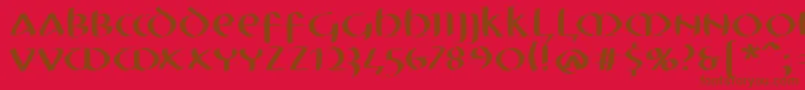 Mkuncialefs Font – Brown Fonts on Red Background