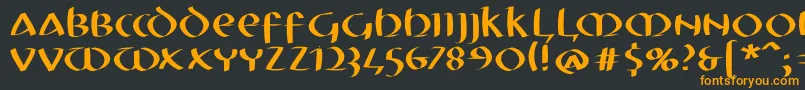 Mkuncialefs Font – Orange Fonts on Black Background