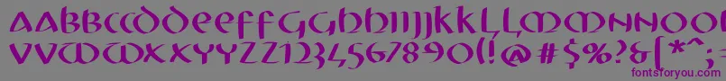 フォントMkuncialefs – 紫色のフォント、灰色の背景