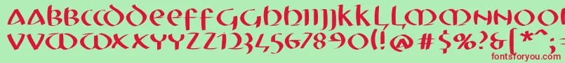 Mkuncialefs Font – Red Fonts on Green Background