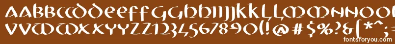 フォントMkuncialefs – 茶色の背景に白い文字