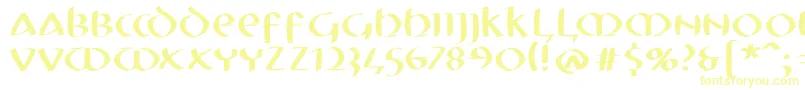 Mkuncialefs Font – Yellow Fonts on White Background