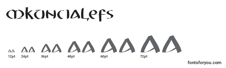 Размеры шрифта Mkuncialefs