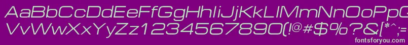 EuropeextendedcItalic Font – Green Fonts on Purple Background