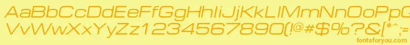 EuropeextendedcItalic Font – Orange Fonts on Yellow Background