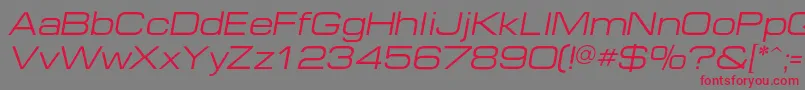 フォントEuropeextendedcItalic – 赤い文字の灰色の背景