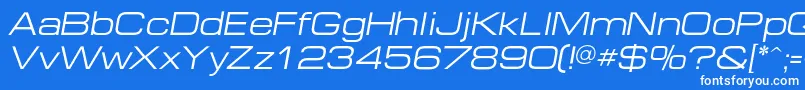 EuropeextendedcItalic Font – White Fonts on Blue Background