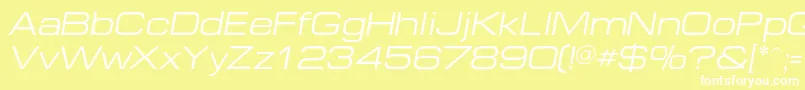 フォントEuropeextendedcItalic – 黄色い背景に白い文字