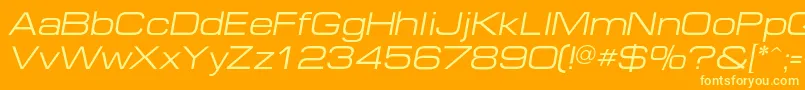 EuropeextendedcItalic Font – Yellow Fonts on Orange Background