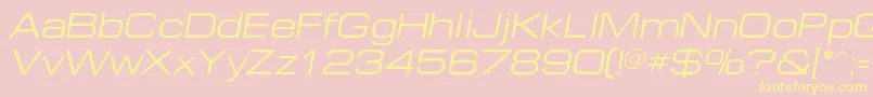 EuropeextendedcItalic Font – Yellow Fonts on Pink Background