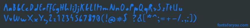 FactoryWorker Font – Blue Fonts on Black Background