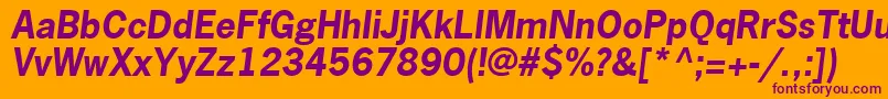 NewsGothicLtBoldOblique Font – Purple Fonts on Orange Background