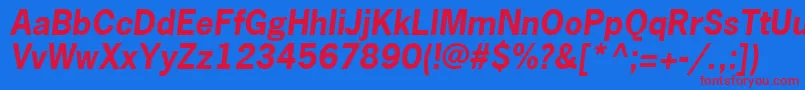 フォントNewsGothicLtBoldOblique – 赤い文字の青い背景