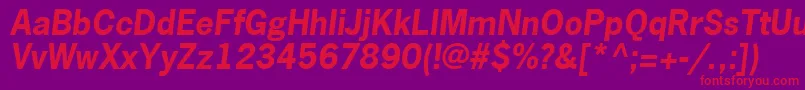 NewsGothicLtBoldOblique Font – Red Fonts on Purple Background