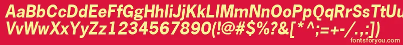 NewsGothicLtBoldOblique Font – Yellow Fonts on Red Background