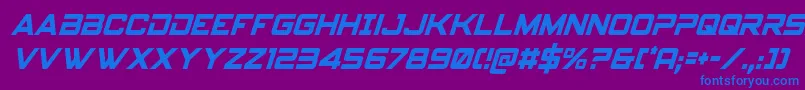 Spyagencyv3condital Font – Blue Fonts on Purple Background