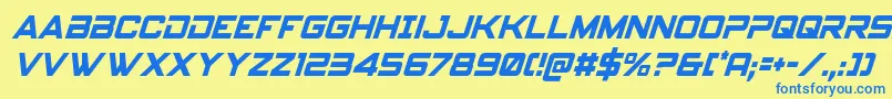 Spyagencyv3condital Font – Blue Fonts on Yellow Background