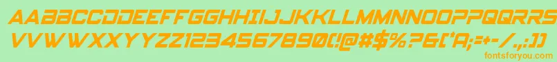 Spyagencyv3condital Font – Orange Fonts on Green Background