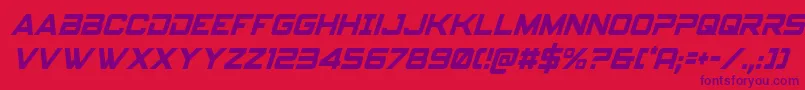 Spyagencyv3condital Font – Purple Fonts on Red Background