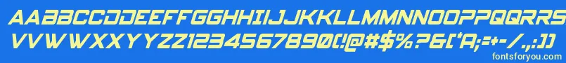 Spyagencyv3condital Font – Yellow Fonts on Blue Background