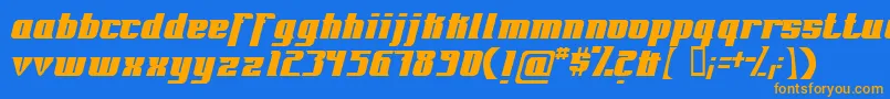 Saiba mais sobre a fonte Fontrg Fonte Fontrg – fontes laranjas em um fundo azul