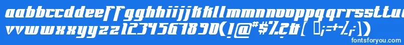 Fontrg-Schriftart – Weiße Schriften auf blauem Hintergrund