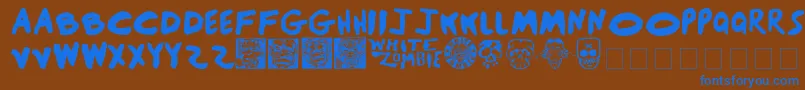 BlackSunshine Font – Blue Fonts on Brown Background