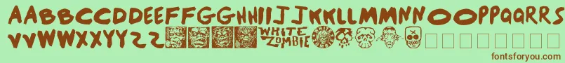 BlackSunshine Font – Brown Fonts on Green Background