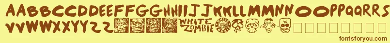 BlackSunshine Font – Brown Fonts on Yellow Background
