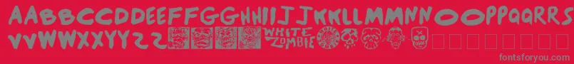 BlackSunshine-Schriftart – Graue Schriften auf rotem Hintergrund