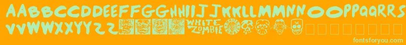 BlackSunshine Font – Green Fonts on Orange Background