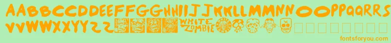 BlackSunshine Font – Orange Fonts on Green Background