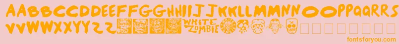BlackSunshine Font – Orange Fonts on Pink Background