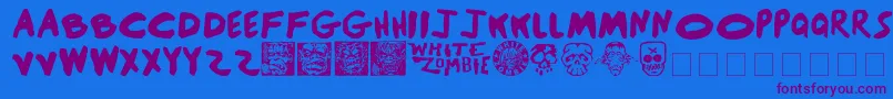 BlackSunshine Font – Purple Fonts on Blue Background