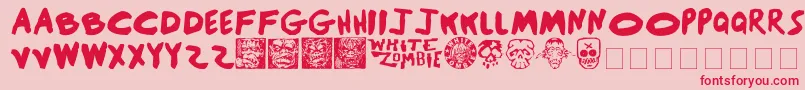 BlackSunshine Font – Red Fonts on Pink Background