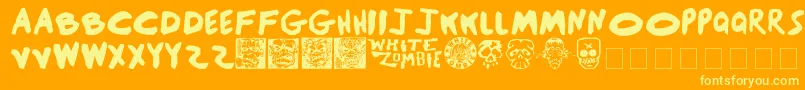 BlackSunshine Font – Yellow Fonts on Orange Background