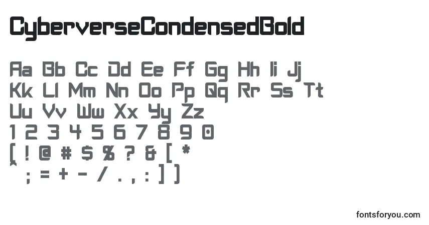 CyberverseCondensedBoldフォント–アルファベット、数字、特殊文字