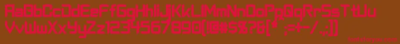 フォントCyberverseCondensedBold – 赤い文字が茶色の背景にあります。