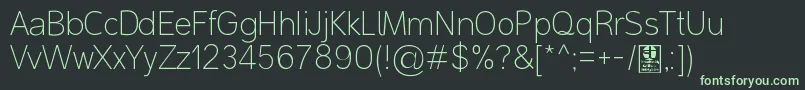 Czcionka MalterSansThinDemo – zielone czcionki na czarnym tle