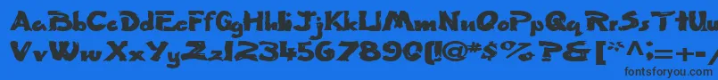 Flatbrush36RegularTtext Font – Black Fonts on Blue Background