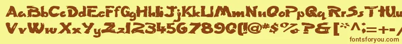 Flatbrush36RegularTtext Font – Brown Fonts on Yellow Background