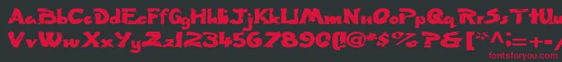Flatbrush36RegularTtext Font – Red Fonts on Black Background