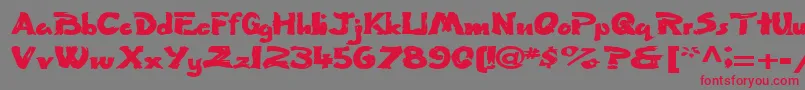 Flatbrush36RegularTtext Font – Red Fonts on Gray Background