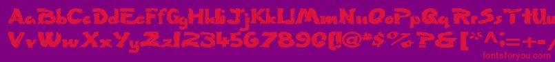 Flatbrush36RegularTtext Font – Red Fonts on Purple Background